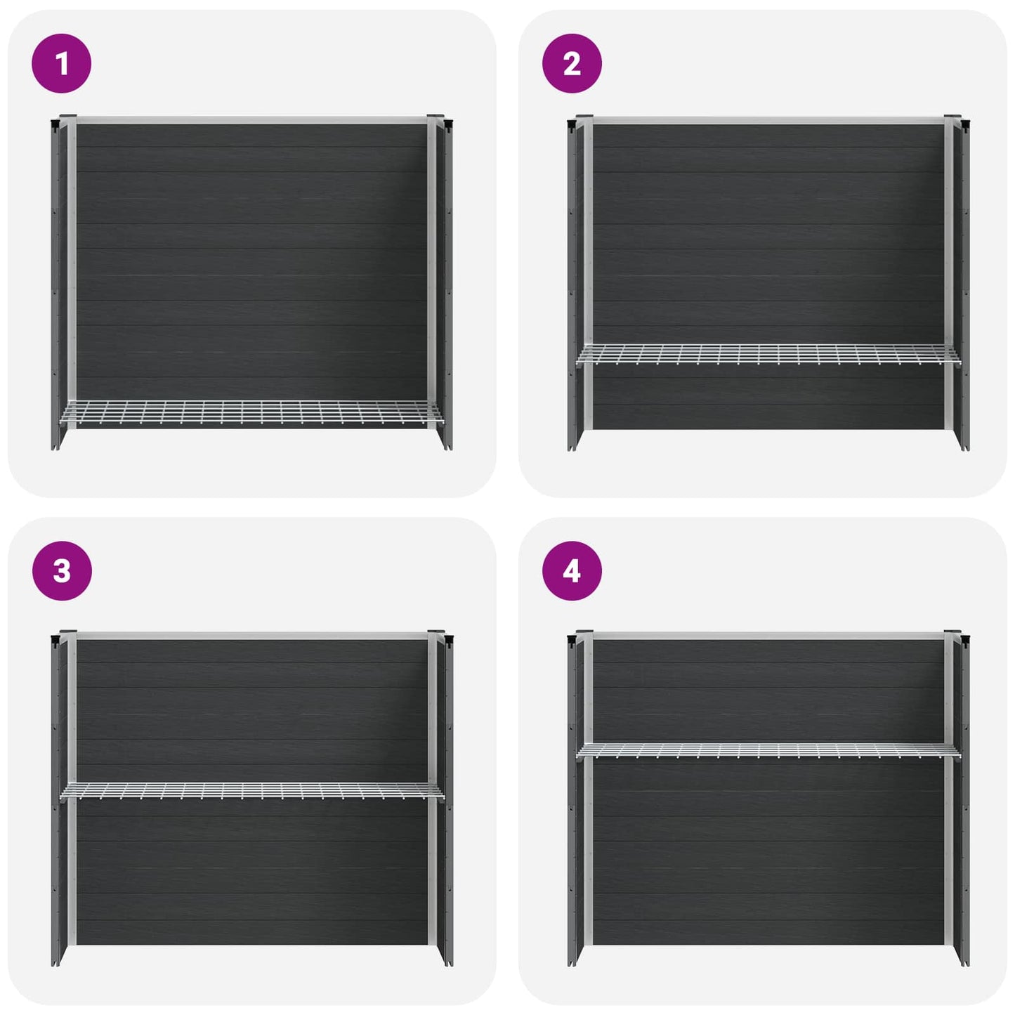 vidaXL Garden Raised Bed Grey 100 x 30 x 82 cm WPC and Aluminium