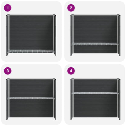 vidaXL Garden Raised Bed Grey 100 x 30 x 82 cm WPC and Aluminium