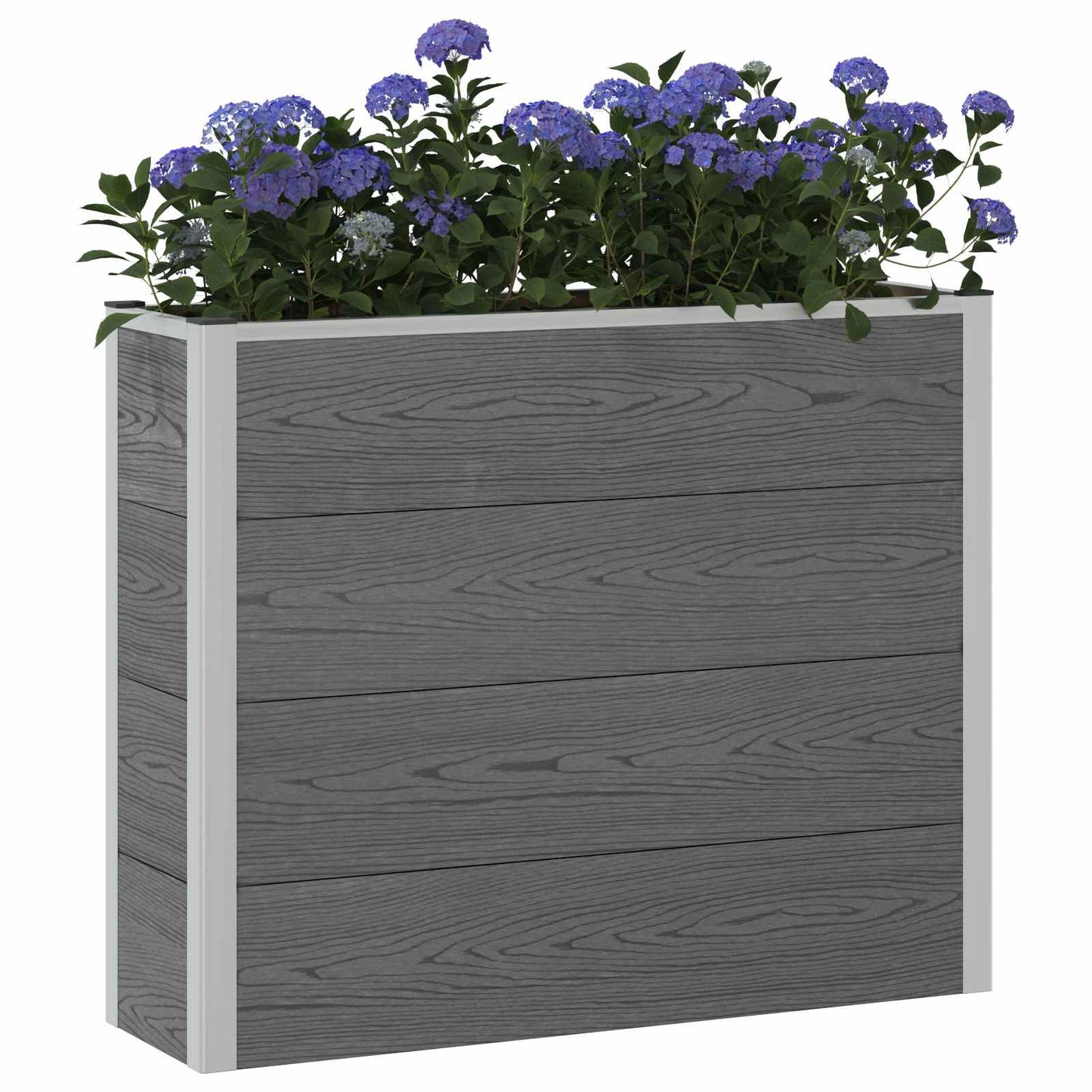 vidaXL Garden Raised Bed Grey 100 x 30 x 82 cm WPC and Aluminium