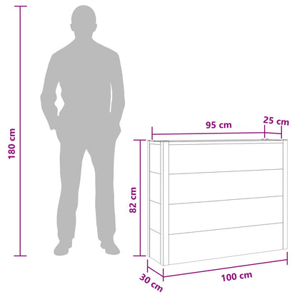 vidaXL Garden Raised Bed Grey 100 x 30 x 82 cm WPC and Aluminium