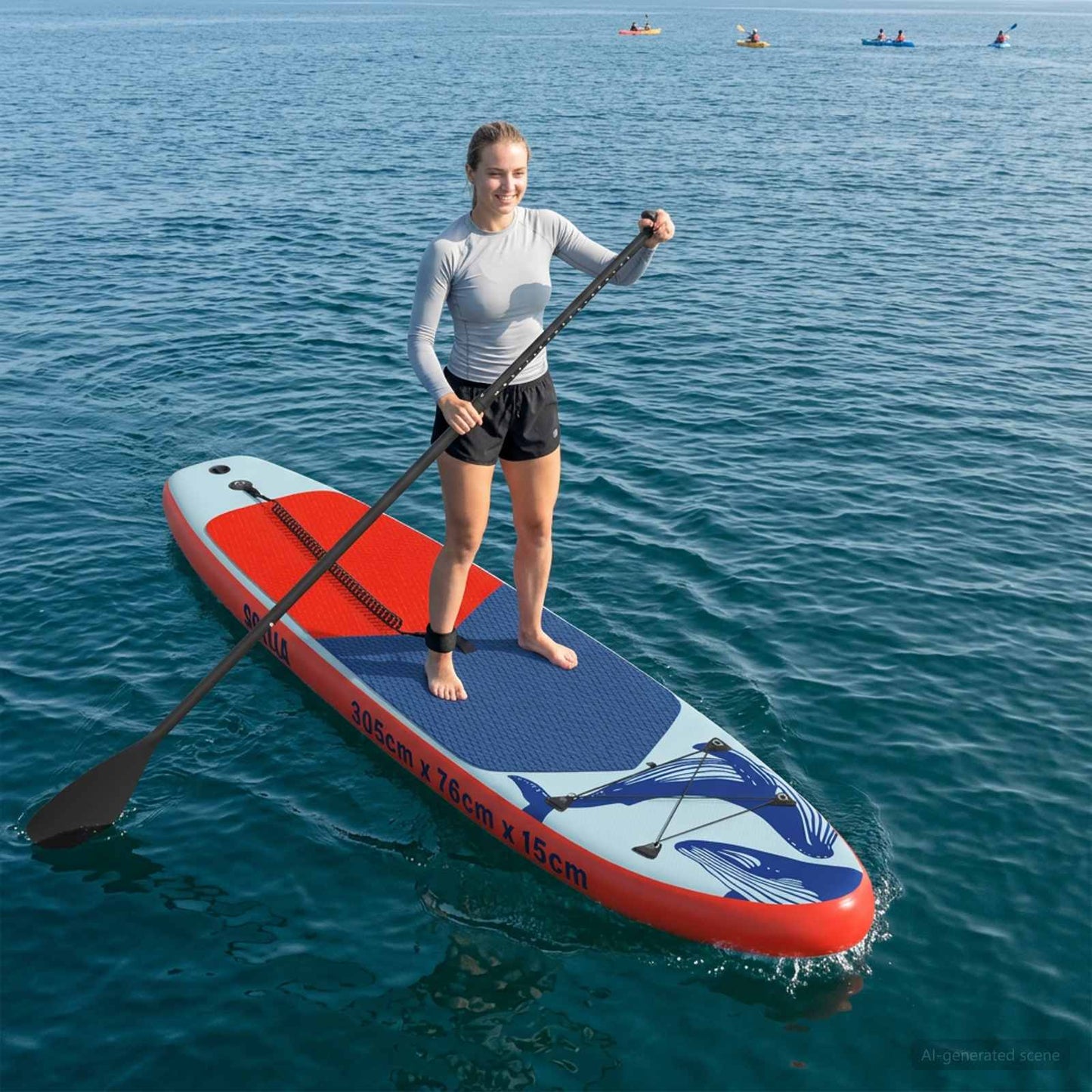 vidaXL Inflatable Stand Up Paddle Board SCYLLA 305 x 76 x 15 cm Blue