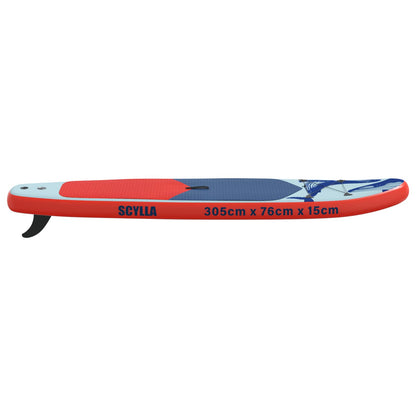 vidaXL Inflatable Stand Up Paddle Board SCYLLA 305 x 76 x 15 cm Blue