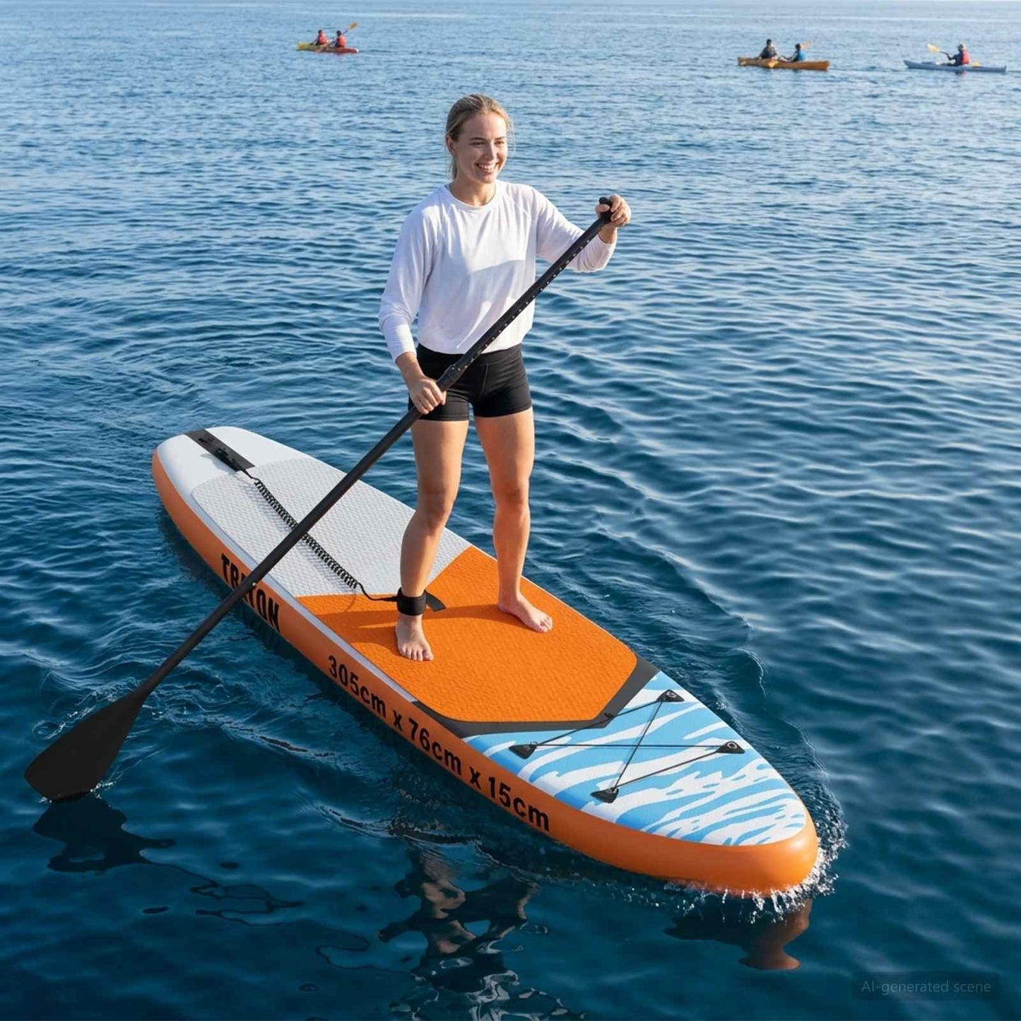 vidaXL Inflatable Stand Up Paddle Board TRITON 305 x 76 x 15 cm Blue