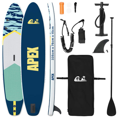 vidaXL Inflatable Stand Up Paddle Board APEX 335 x 76 x 15 cm Blue for