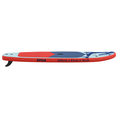 vidaXL Inflatable Stand Up Paddle Board SCYLLA 366 x 81 x 15 cm Blue