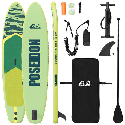 vidaXL Inflatable Stand Up Paddle Board POSEIDON 366 x 81 x 15 cm for