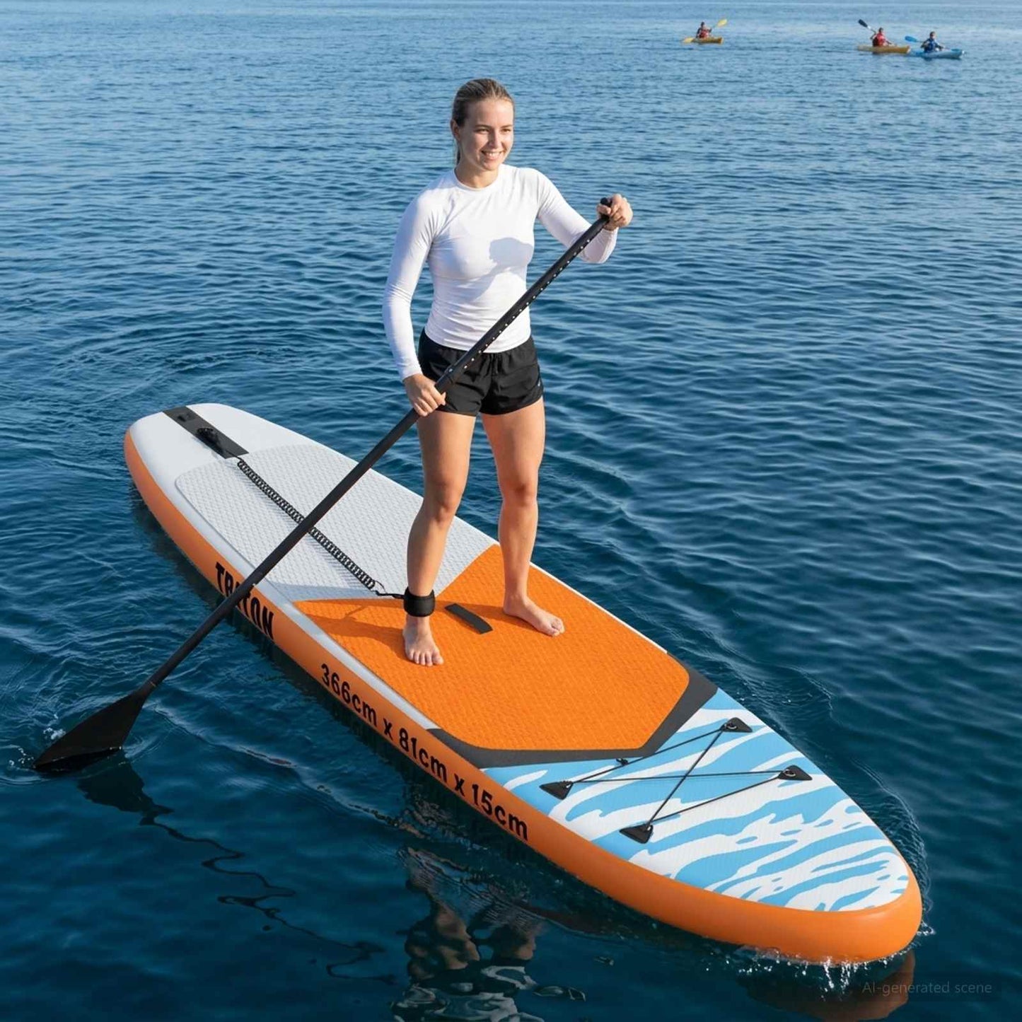 vidaXL Inflatable Stand Up Paddle Board TRITON 366 x 81 x 15 cm Blue