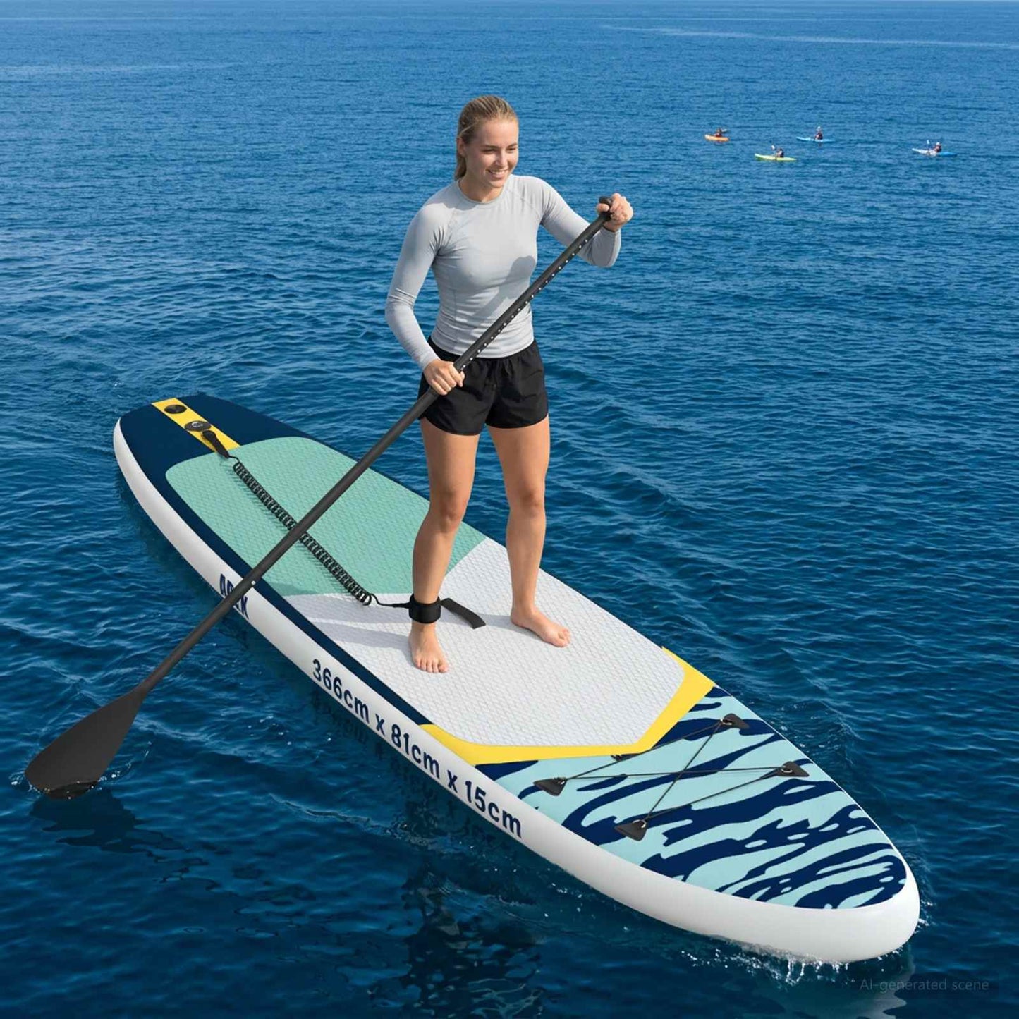 vidaXL Inflatable Stand Up Paddle Board APEX 366 x 81 x 15 cm Blue for