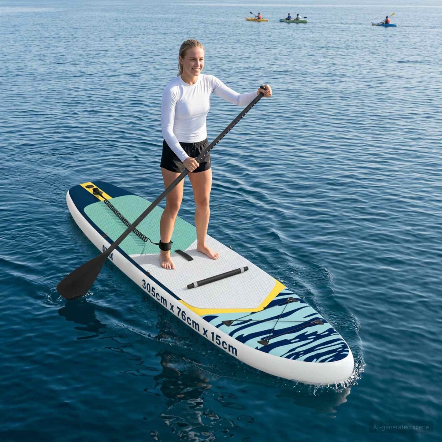 vidaXL SUP Board with Seat 2-in-1 APEX 305 x 76 x 15 cm Blue for