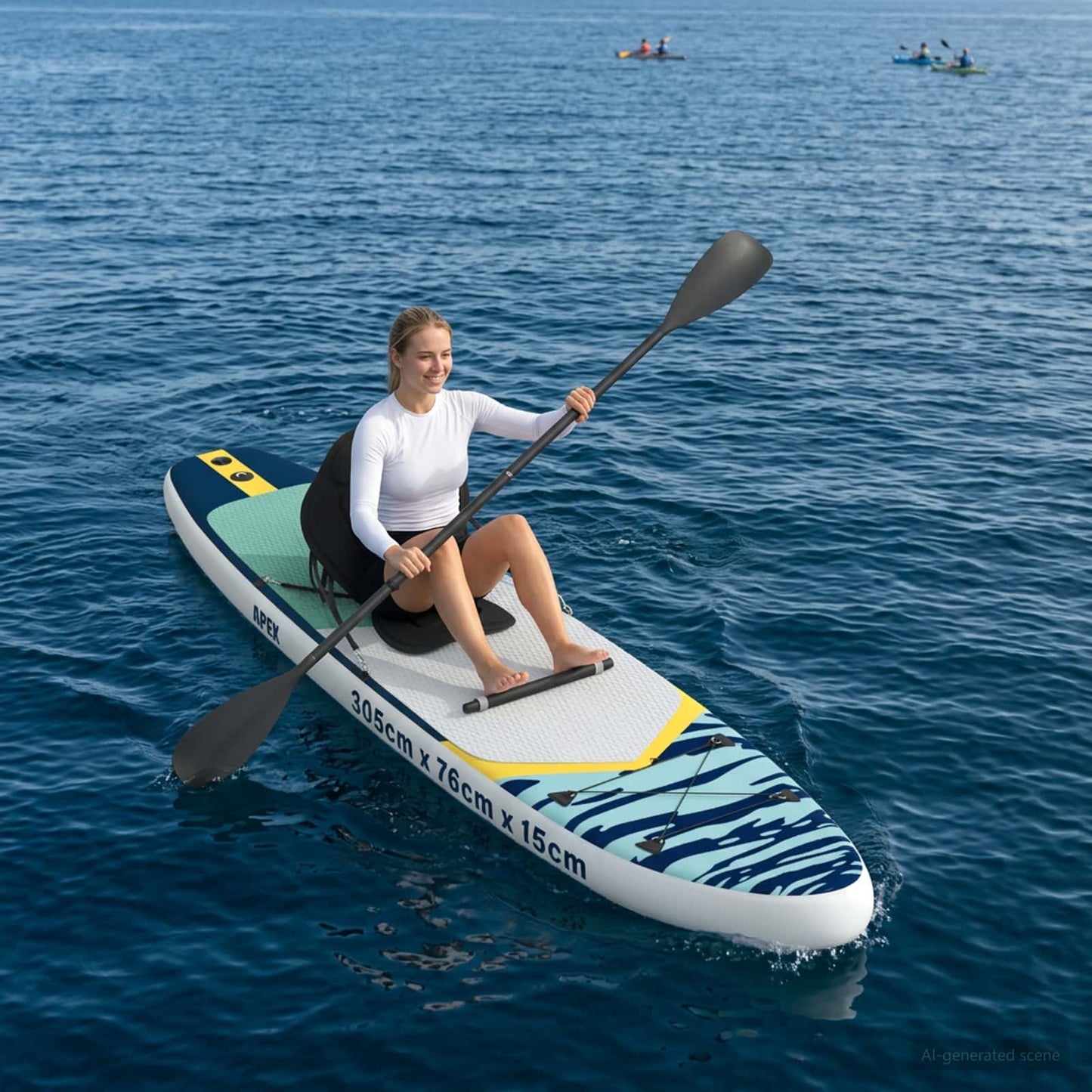vidaXL SUP Board with Seat 2-in-1 APEX 305 x 76 x 15 cm Blue for