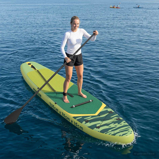 vidaXL SUP Board with Seat 2-in-1 POSEIDON 335 x 76 x 15 cm Green for