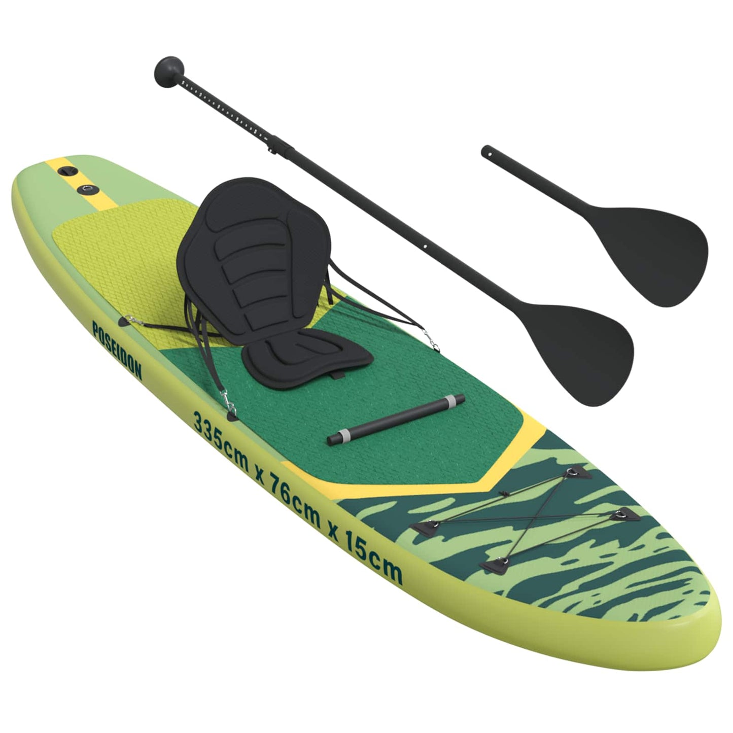 vidaXL SUP Board with Seat 2-in-1 POSEIDON 335 x 76 x 15 cm Green for