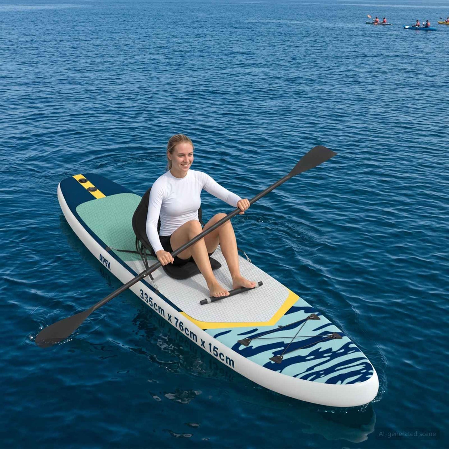 vidaXL SUP Board with Seat 2-in-1 APEX 335 x 76 x 15 cm Blue for