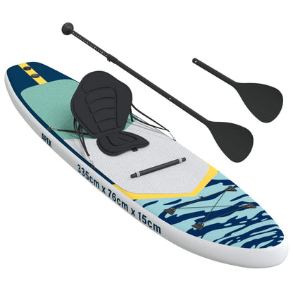 vidaXL SUP Board with Seat 2-in-1 APEX 335 x 76 x 15 cm Blue for