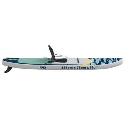 vidaXL SUP Board with Seat 2-in-1 APEX 335 x 76 x 15 cm Blue for