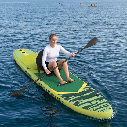 vidaXL SUP Board with Seat 2-in-1 POSEIDON 366 x 81 x 15 cm Green for
