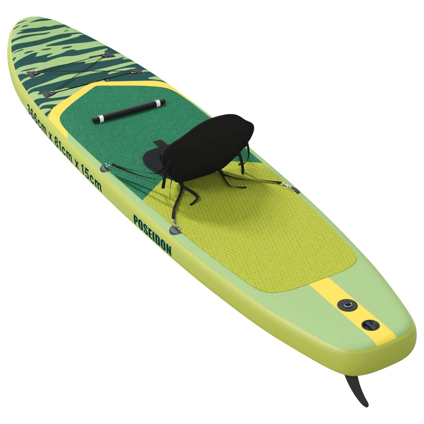 vidaXL SUP Board with Seat 2-in-1 POSEIDON 366 x 81 x 15 cm Green for