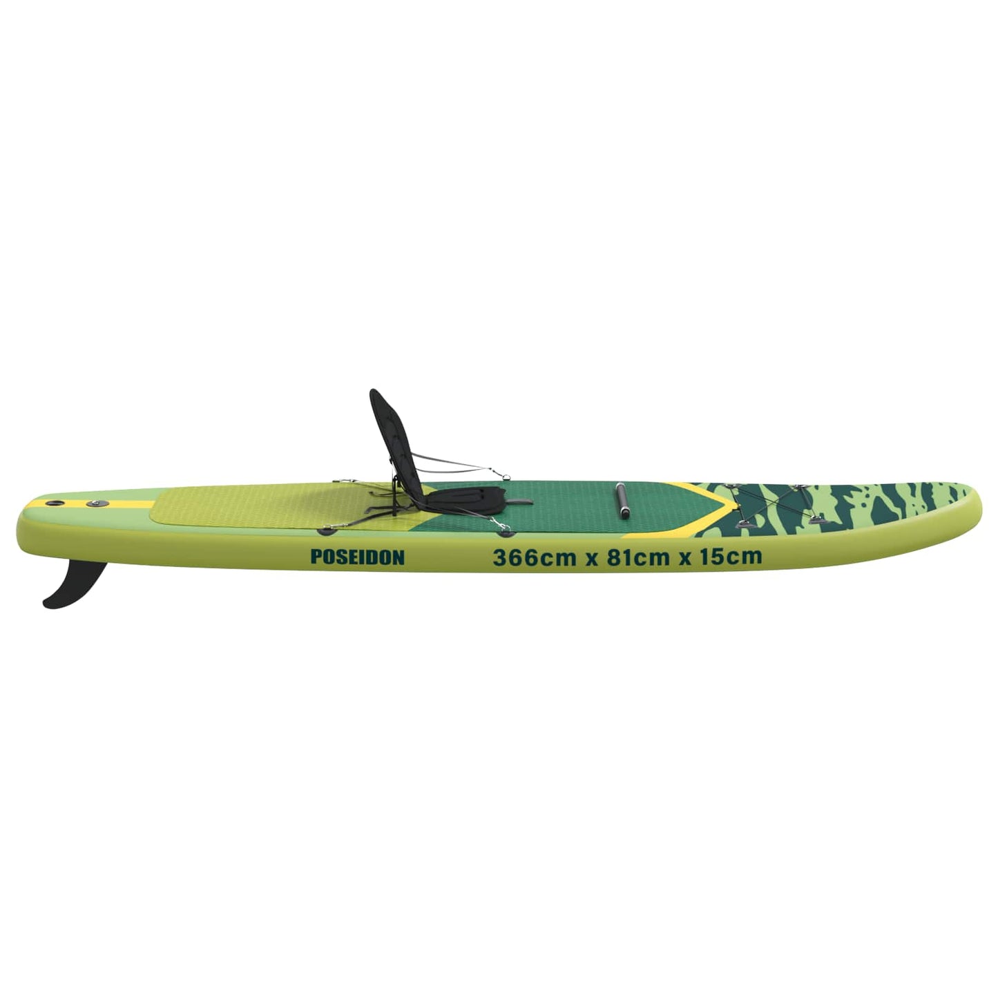 vidaXL SUP Board with Seat 2-in-1 POSEIDON 366 x 81 x 15 cm Green for