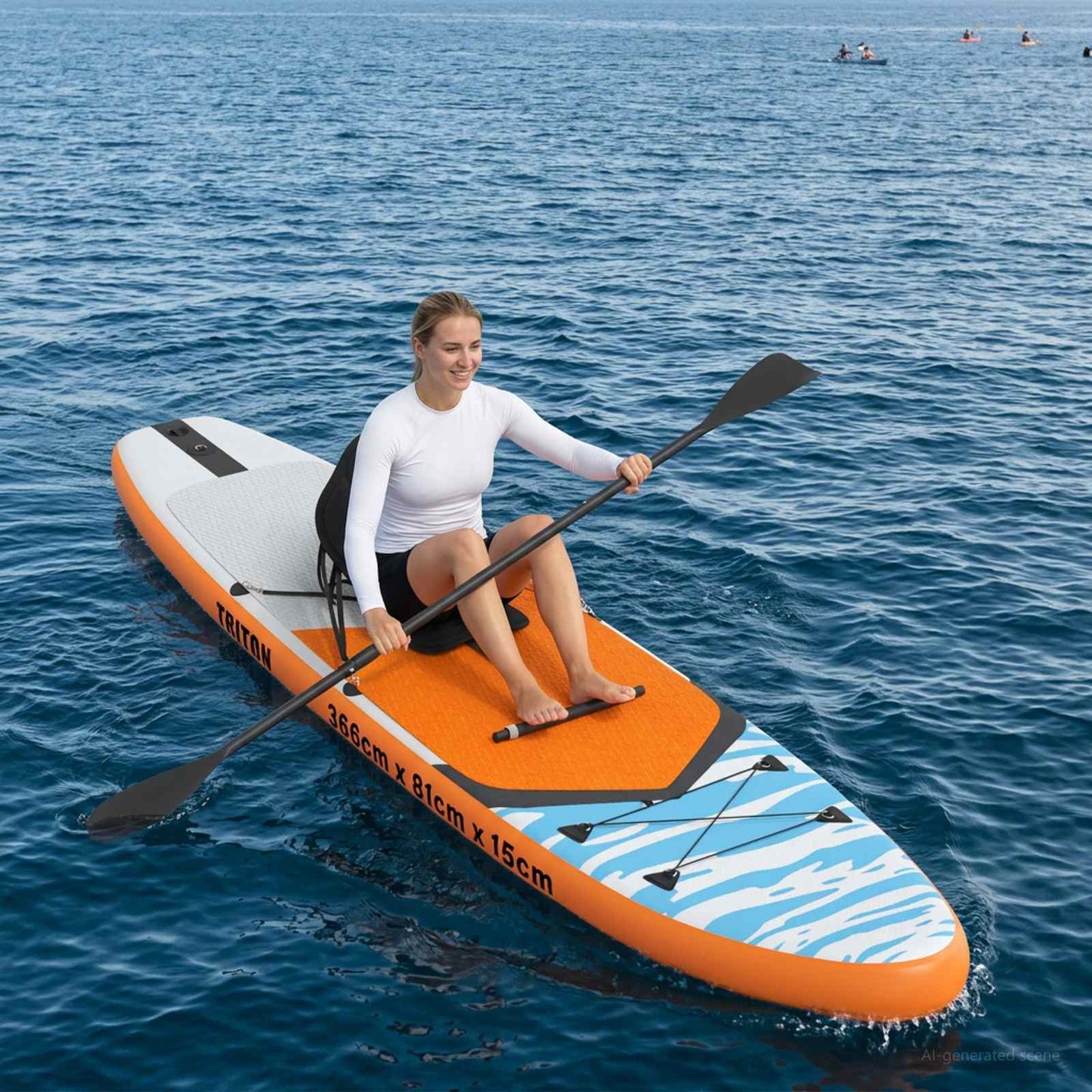 vidaXL SUP Board with Seat 2-in-1 TRITON 366 x 81 x 15 cm Blue for