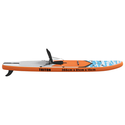 vidaXL SUP Board with Seat 2-in-1 TRITON 366 x 81 x 15 cm Blue for