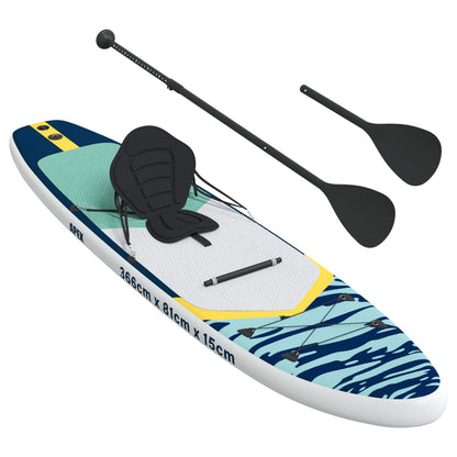 vidaXL SUP Board with Seat 2-in-1 APEX 366 x 81 x 15 cm Blue for