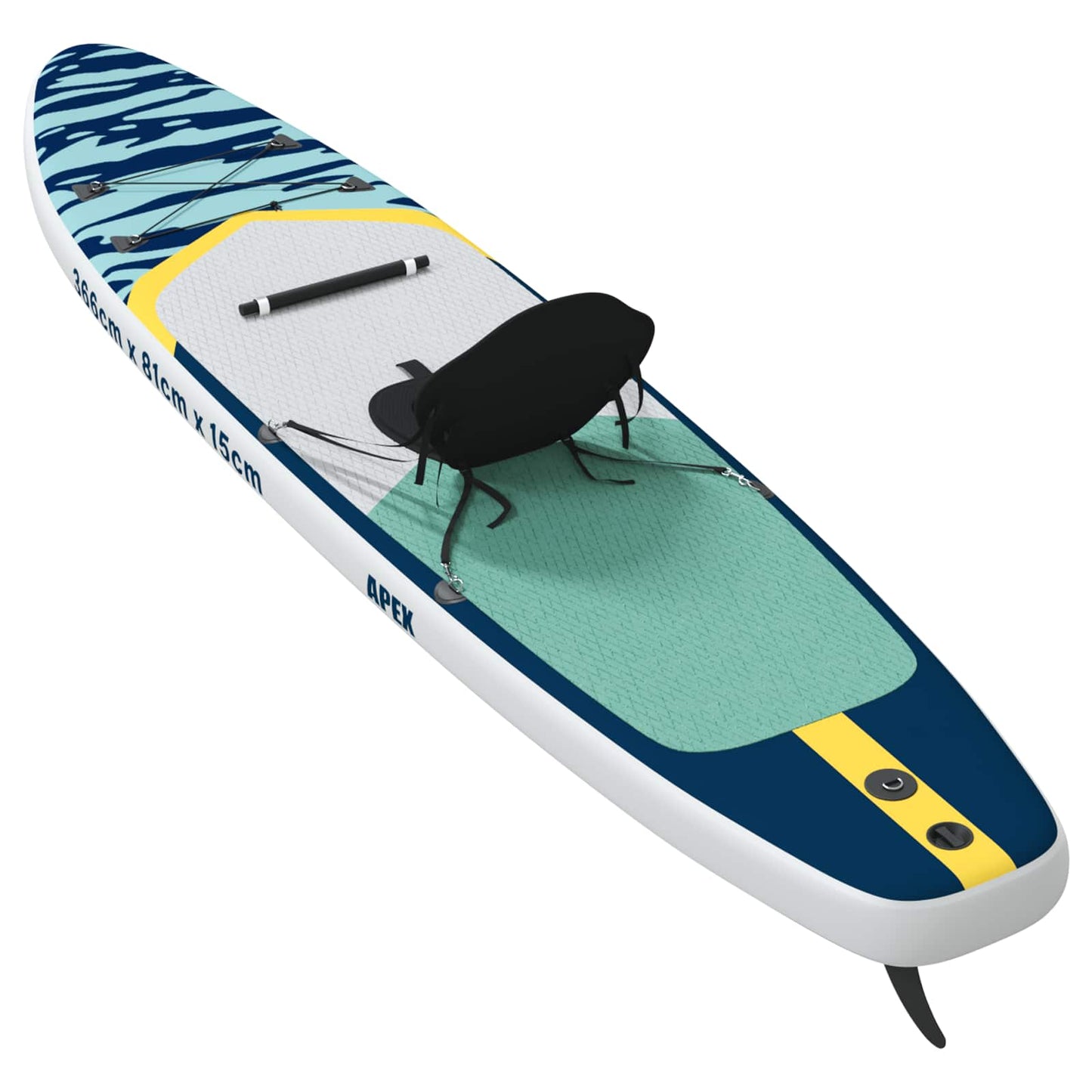 vidaXL SUP Board with Seat 2-in-1 APEX 366 x 81 x 15 cm Blue for