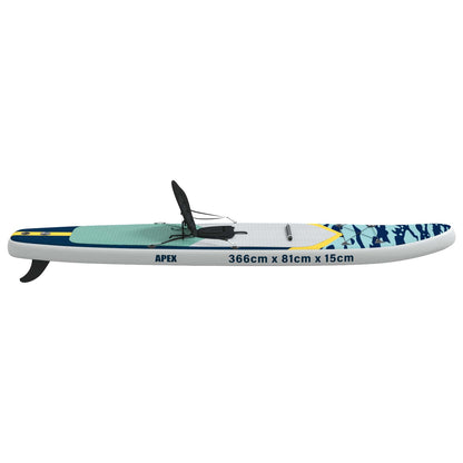 vidaXL SUP Board with Seat 2-in-1 APEX 366 x 81 x 15 cm Blue for