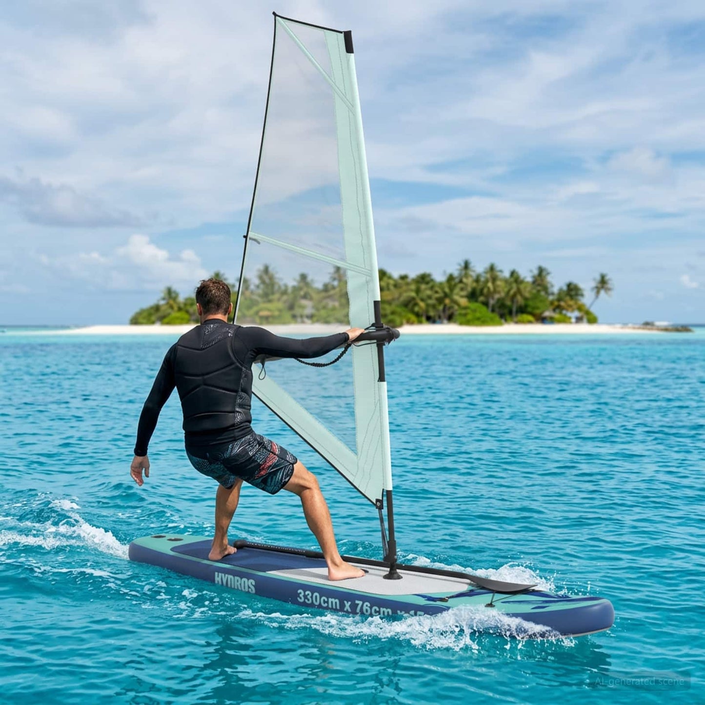 vidaXL Inflatable SUP Board with Sail HYDROS 330 x 76 x 15 cm for