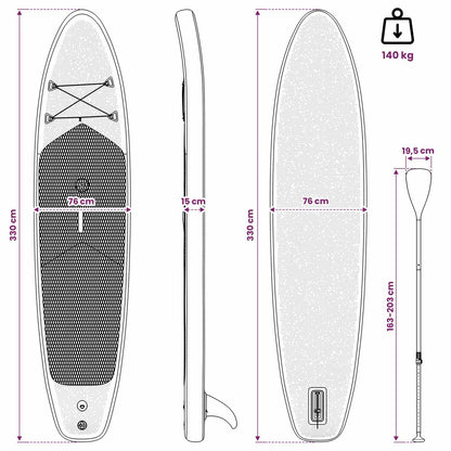 vidaXL Inflatable SUP Board with Sail SCYLLA 330 x 76 x 15 cm Blue for