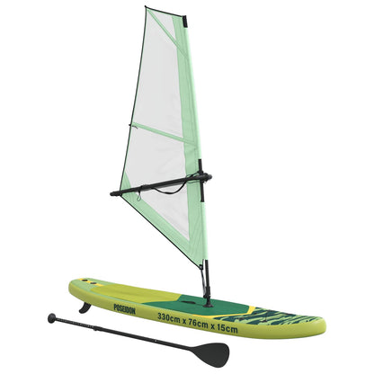 vidaXL Inflatable SUP Board with Sail POSEIDON 330 x 76 x 15 cm Green