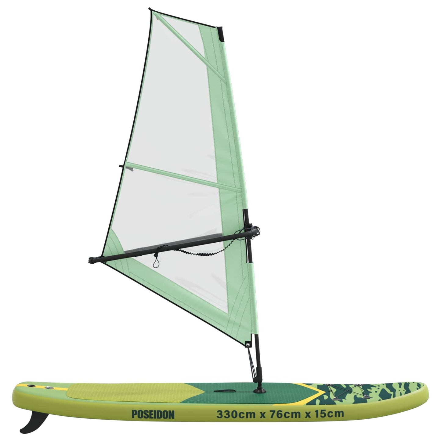 vidaXL Inflatable SUP Board with Sail POSEIDON 330 x 76 x 15 cm Green