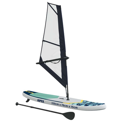 vidaXL Inflatable SUP Board with Sail APEX 330 x 76 x 15 cm Blue for