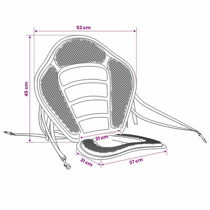 vidaXL Paddle Board Seat 52 x 31 x 45 cm Lyocell Black
