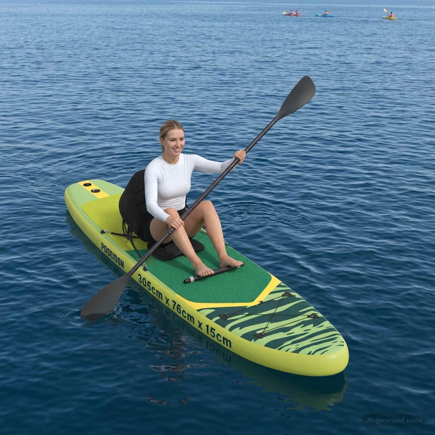 vidaXL 2 in 1 Kayak & SUP Paddle 203 x 19.5 cm Black