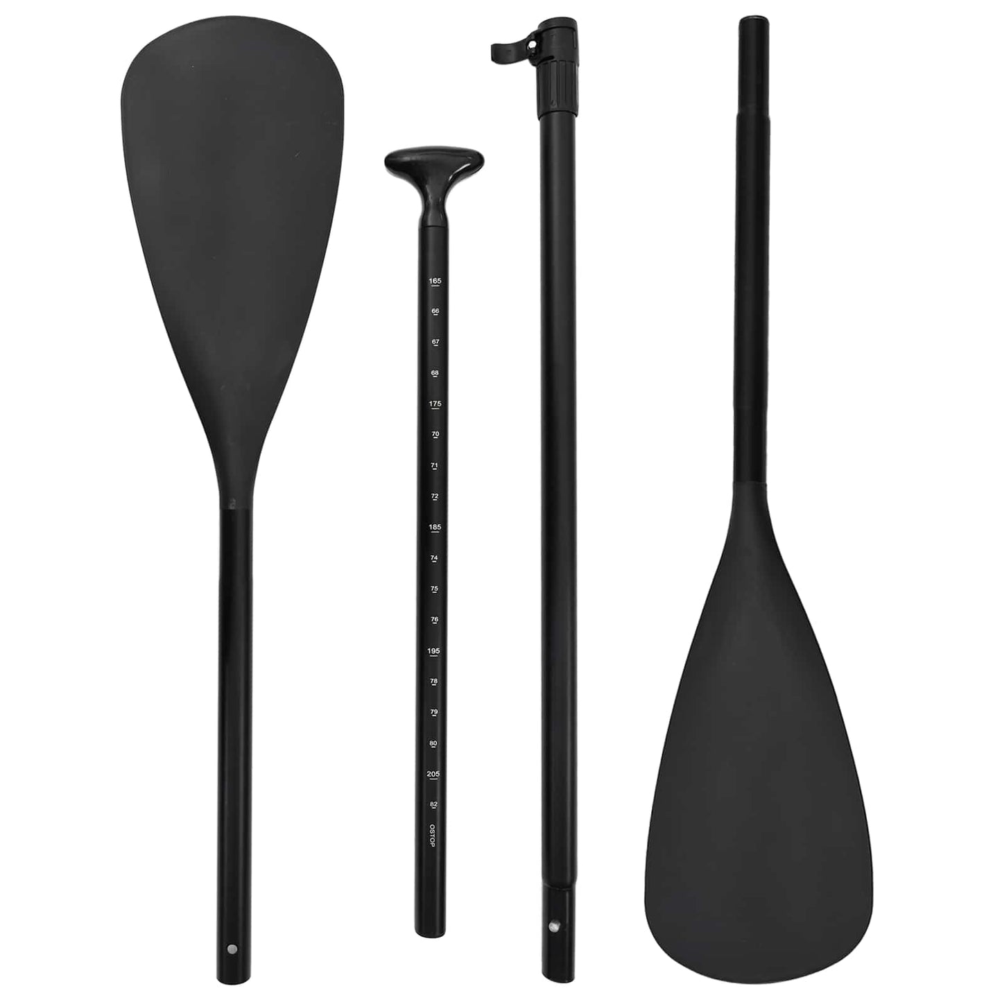 vidaXL 2 in 1 Kayak & SUP Paddle 203 x 19.5 cm Black