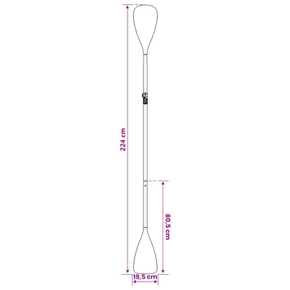 vidaXL 2 in 1 Kayak & SUP Paddle 203 x 19.5 cm Black