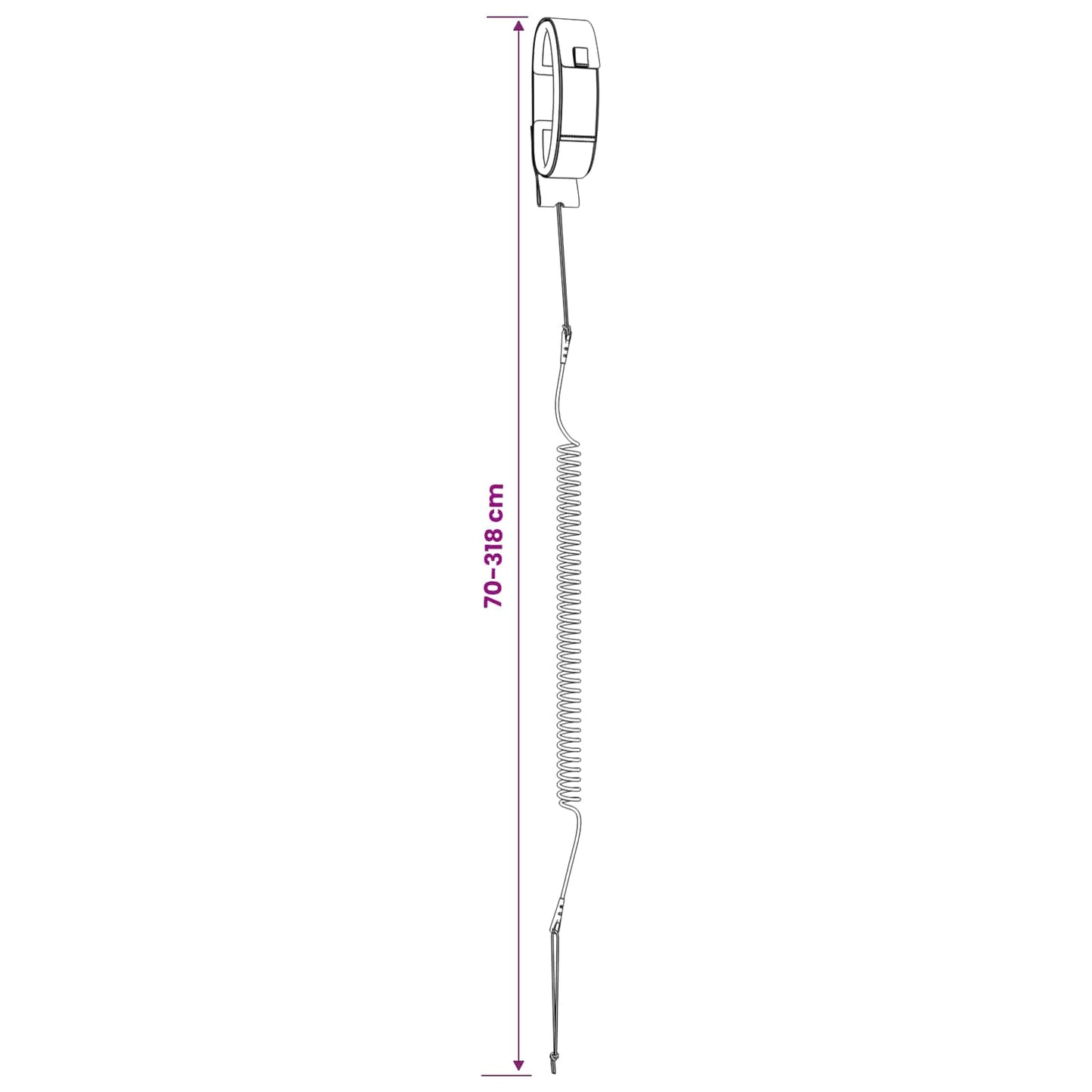 vidaXL SUP Leash 318 cm