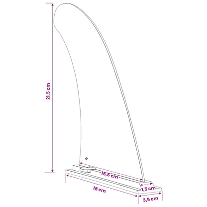 vidaXL SUP Fin 3.5 x 18 x 21.5 cm Nylon Black