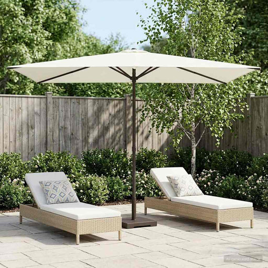 vidaXL Garden Parasol 200 x 300 cm Polyester Rectangular Cream