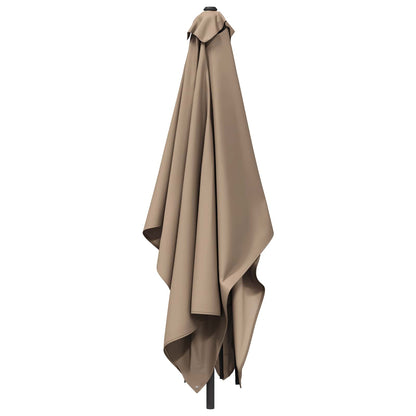 vidaXL Garden Parasol 200 x 300 cm Polyester Rectangular Taupe