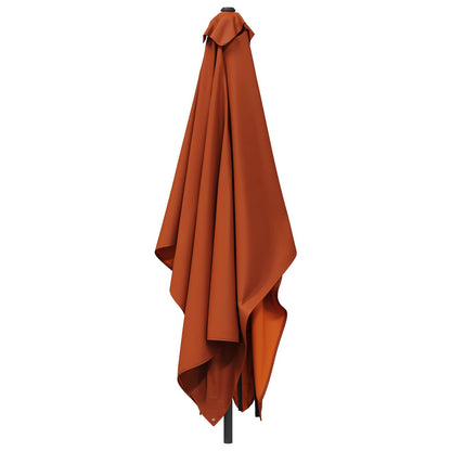 vidaXL Garden Parasol 200 x 300 cm Polyester Rectangular Terracotta