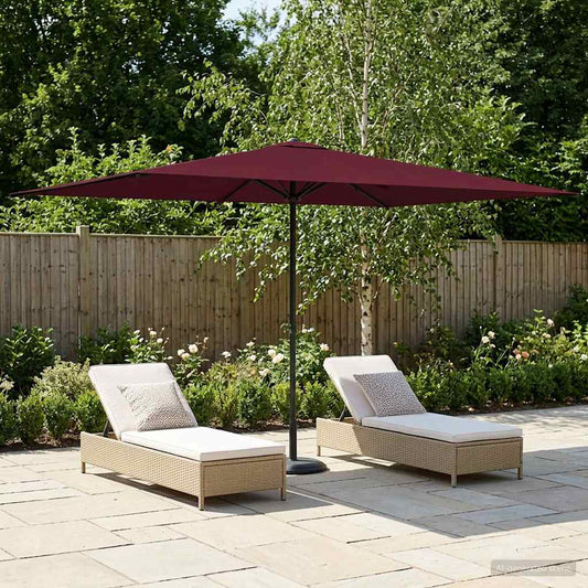 vidaXL Garden Parasol 200 x 300 cm Polyester Rectangular Bordeaux Red