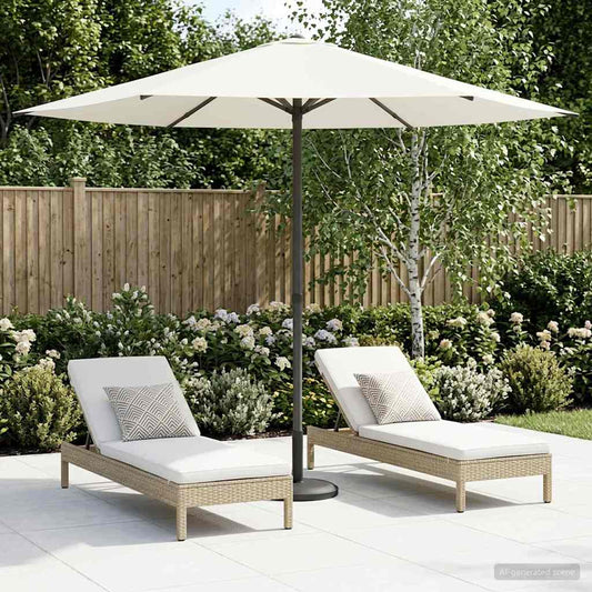 vidaXL Garden Parasol 230 x 230 cm Polyester Rectangular Cream