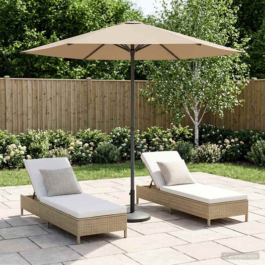vidaXL Garden Parasol 230 x 230 cm Polyester Rectangular Taupe