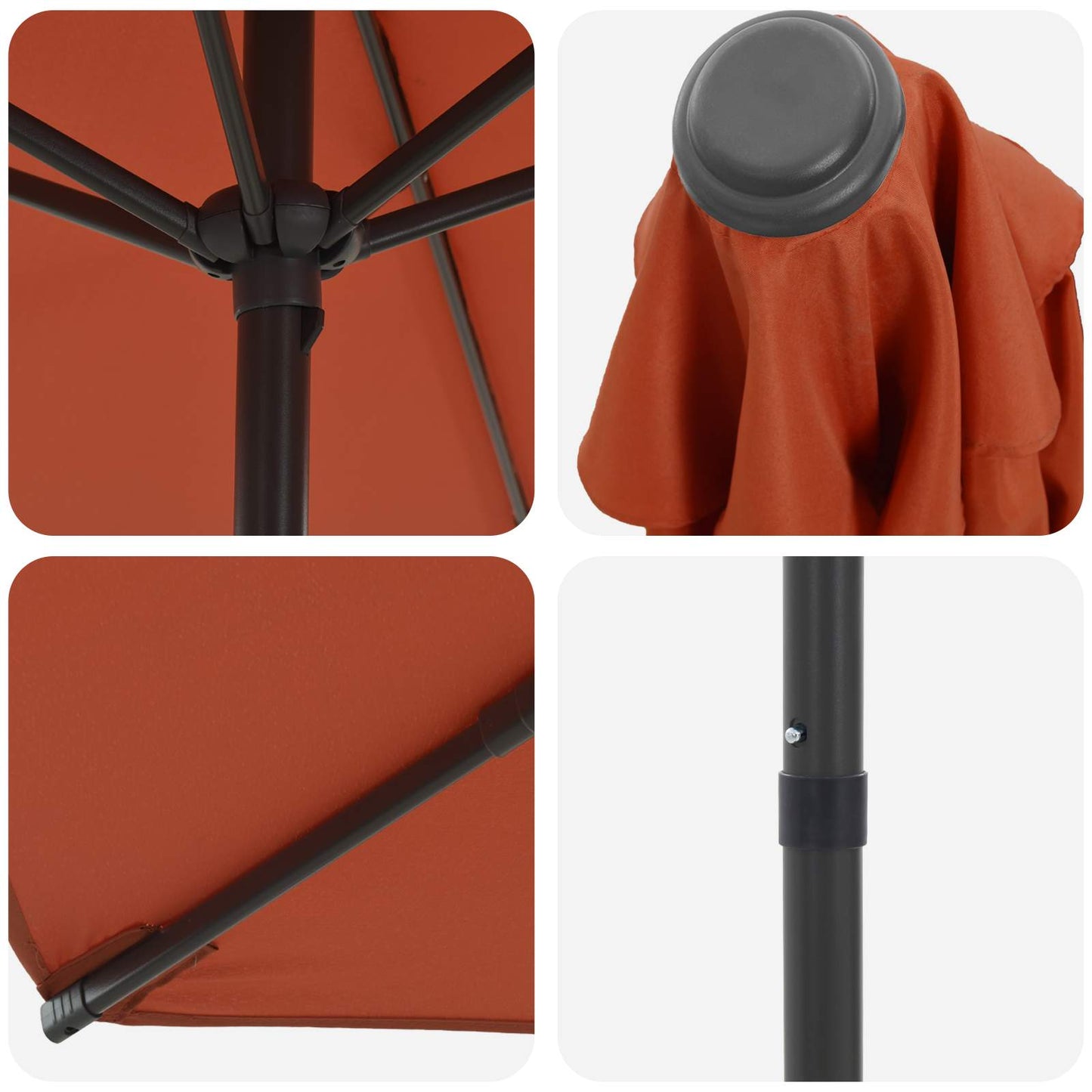 vidaXL Garden Parasol 230 x 230 cm Polyester Rectangular Terracotta