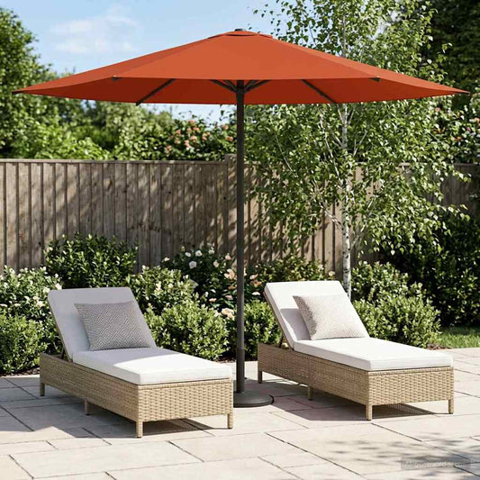 vidaXL Garden Parasol 230 x 230 cm Polyester Rectangular Terracotta