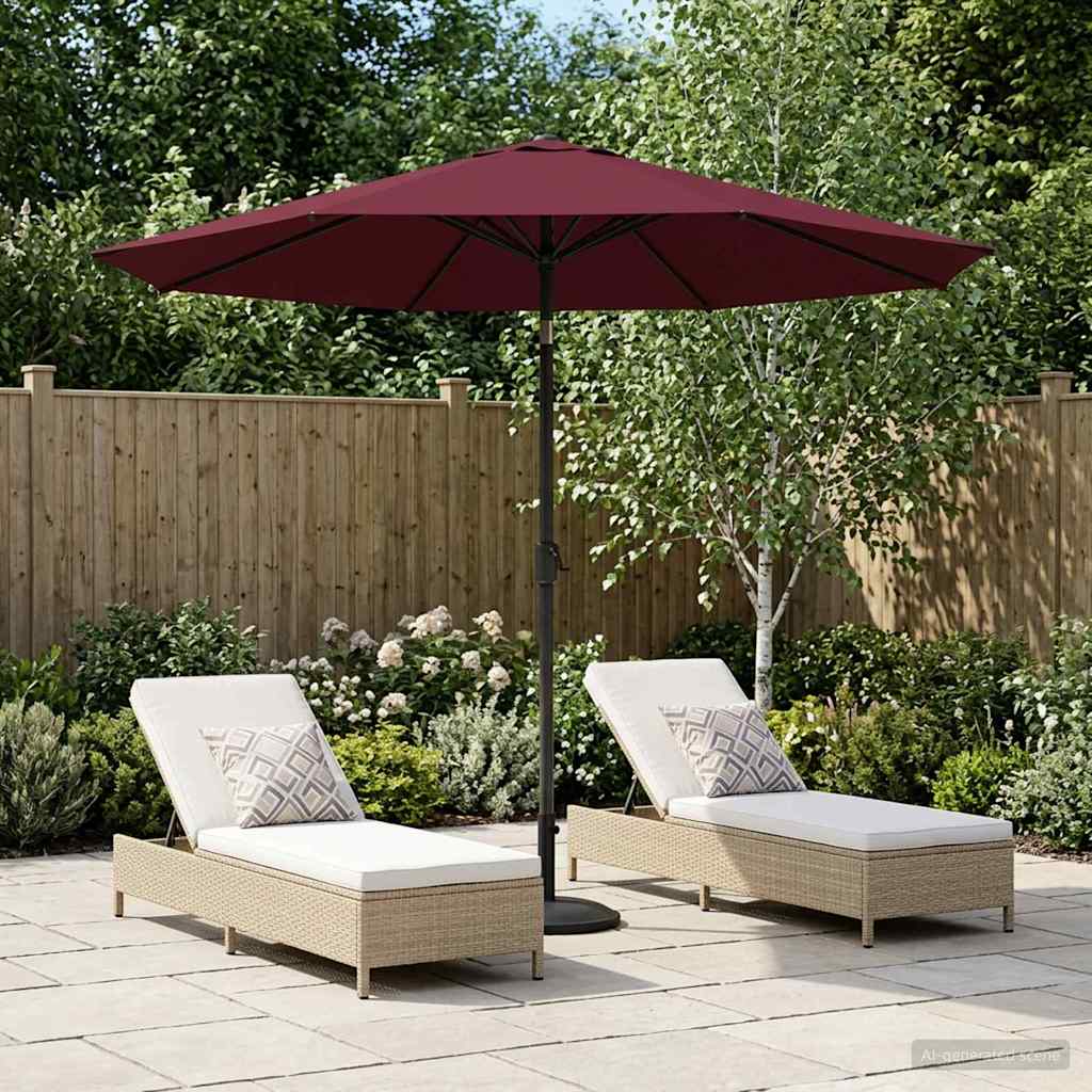 vidaXL Garden Parasol 230 x 230 cm Polyester Rectangular Bordeaux Red