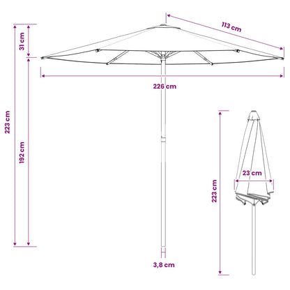 vidaXL Garden Parasol 230 x 230 cm Polyester Rectangular