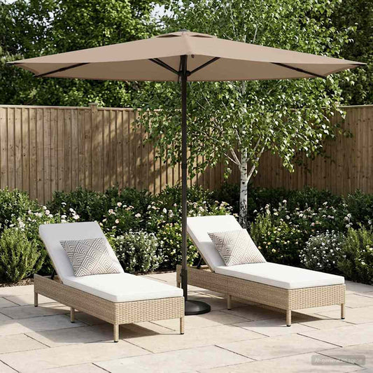 vidaXL Garden Parasol 270 x 270 cm Polyester Rectangular Taupe