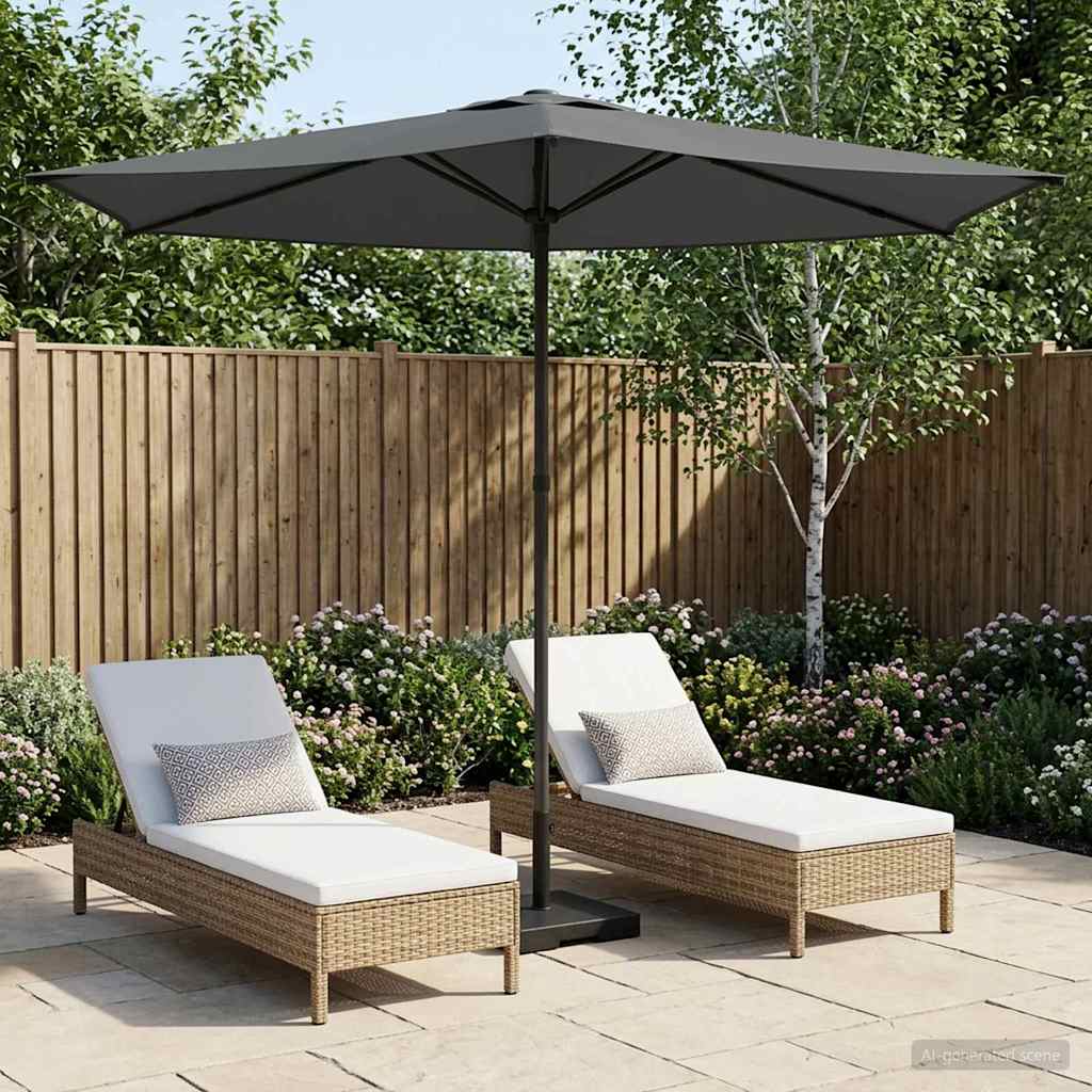 vidaXL Garden Parasol 270 x 270 cm Polyester Rectangular Anthracite